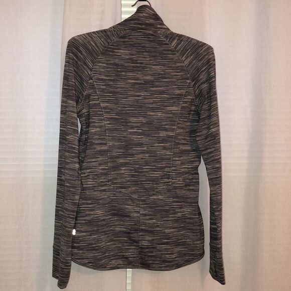 Champion S Active Full Zip Mock Neck Fitted Gray White Heathered Sweatshirt - Picture 2 of 14